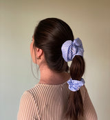 Giant Scrunchie - Check pattern Skyblue - simplment