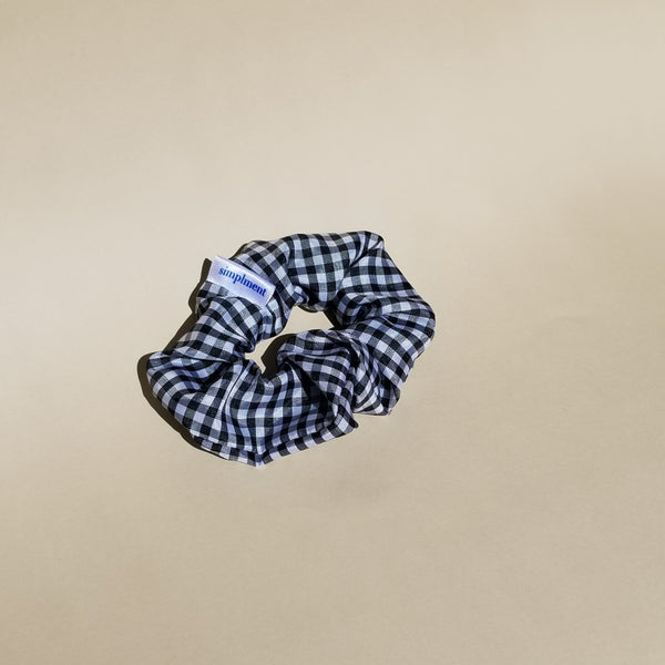Mini Scrunchie 2pza - Check pattern Black - simplment