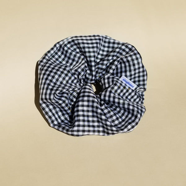 Giant Scrunchie - Check pattern Black - simplment